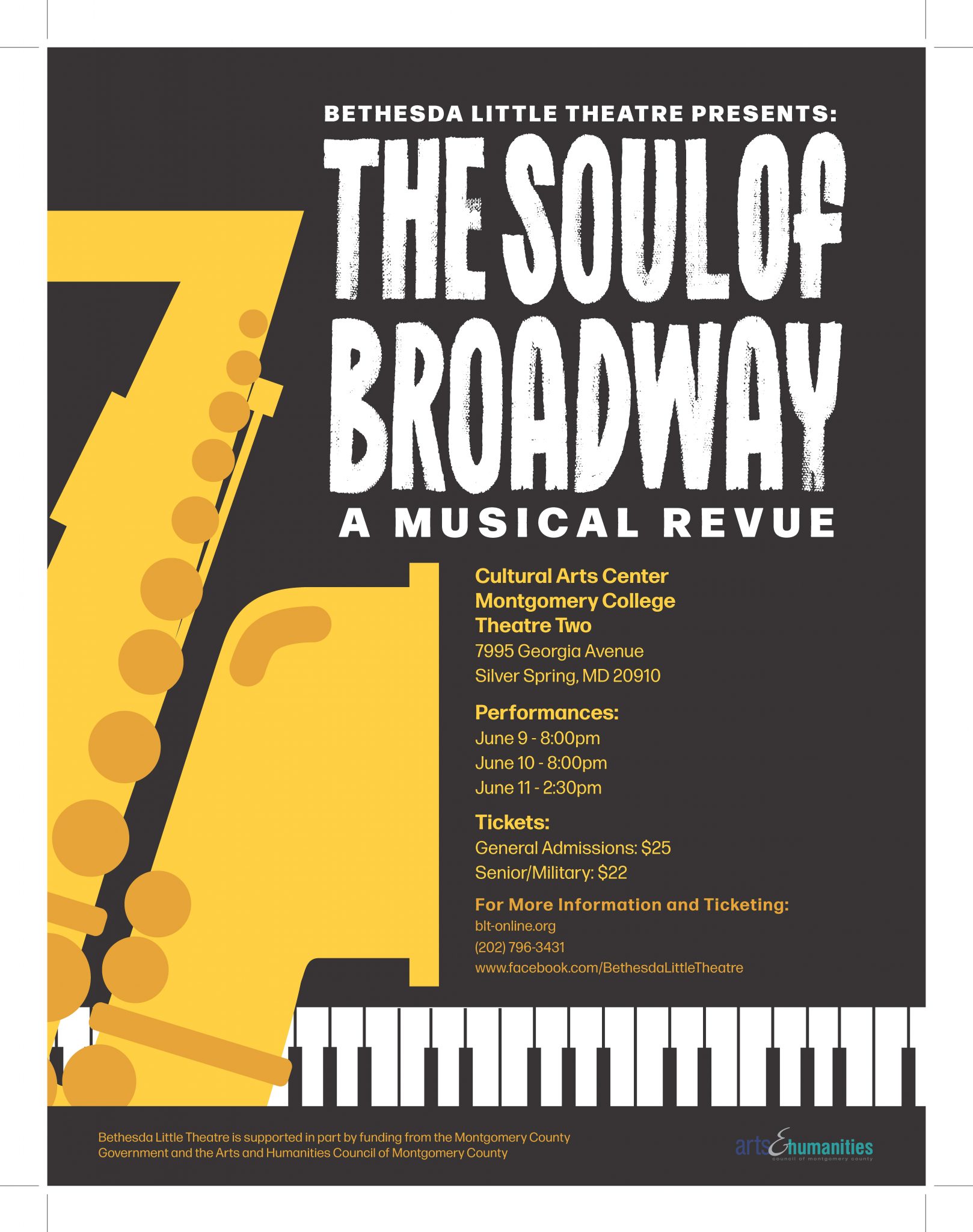 The Soul of Broadway- Bethesda Little Theatre Flyer