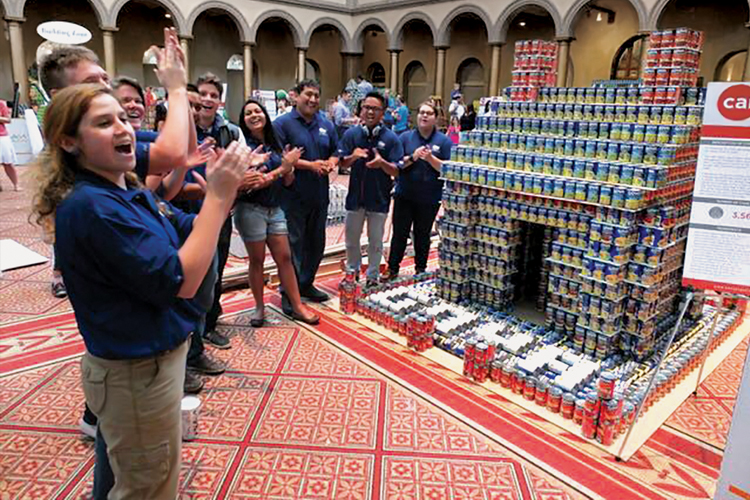 The Student Construction Association, in conjunction with the Architecture Club, participated in the Washington, DC Canstruction Competition, a charity event that hosts competitions, exhibitions, and events showcasing structures made out of cans of food.