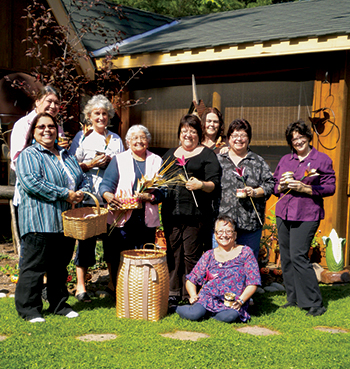 Dawn Avery, far right, worked with Aboriginal women in Canada, helping them write original songs in Mohawk in the traditional women’s style.