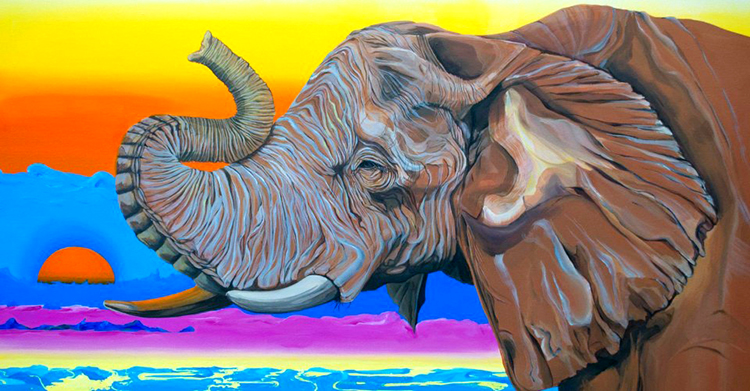 African Elephant was featured in Cho’s Life Preservers exhibit at Metro Gallery in Baltimore, Md.