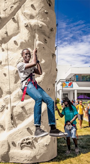 The Office of Student Life welcomed students back to the fall semester with a rock wall and other festivities on the Germantown Campus.
