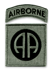 Shoulder patch worn by the United States Army 82nd Airborne Division.