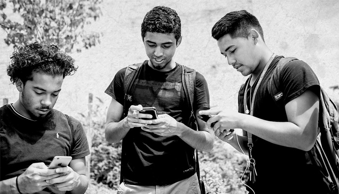 Students Using Smartphones