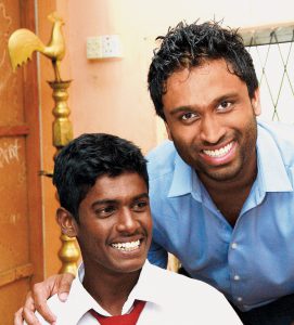 Dissanayake with ELF scholar, Jayendran Rajinthkumar (21). Jayendran was living with his grandmother with basically no income when he was selected. He now attends the University of Jaffna and is pursuing a bachelor of arts degree. He aspires to join Sri Lanka’s civil services and serve his own community.