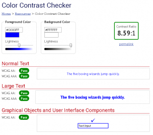 Example Color Contrast Checker
