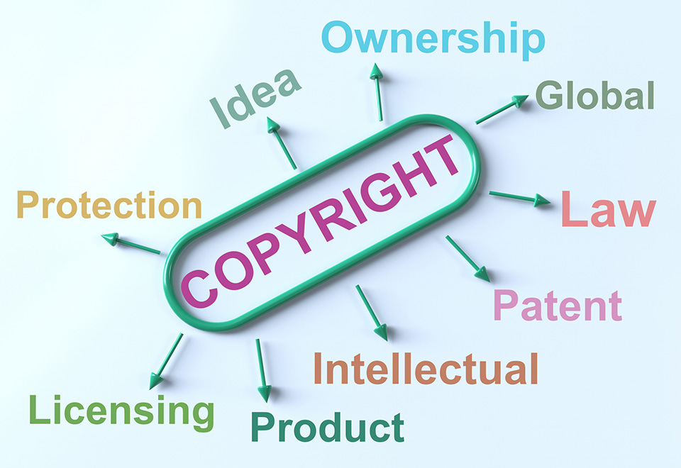 copyright, protection, idea, ownership, global, law, patent, intellectual, product, licensing